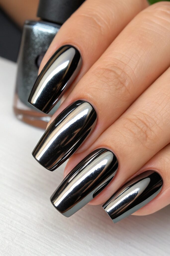 Black Chrome Nails