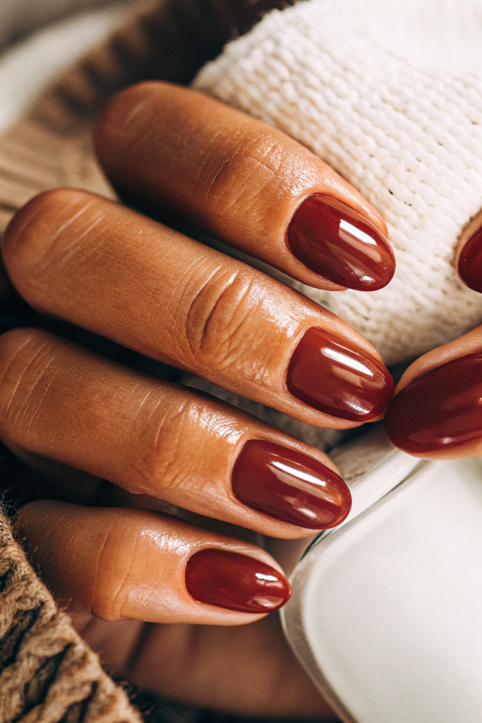 Classic Burgundy Manicure