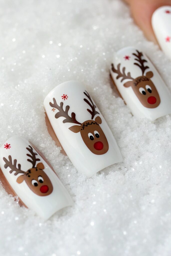 Festive Reindeer Nails