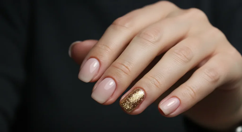 Gold Glitter Accent Nail Designs