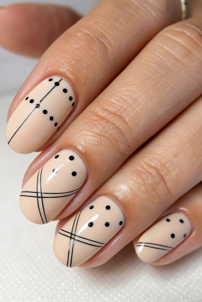 Minimalist Beige Nail Art