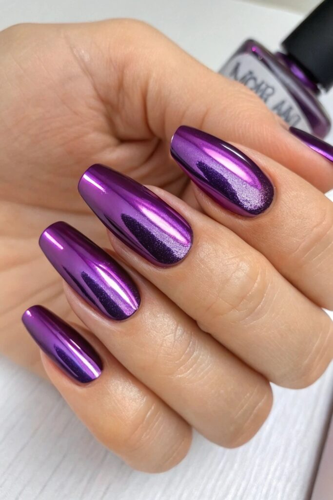 Purple Chrome Nails