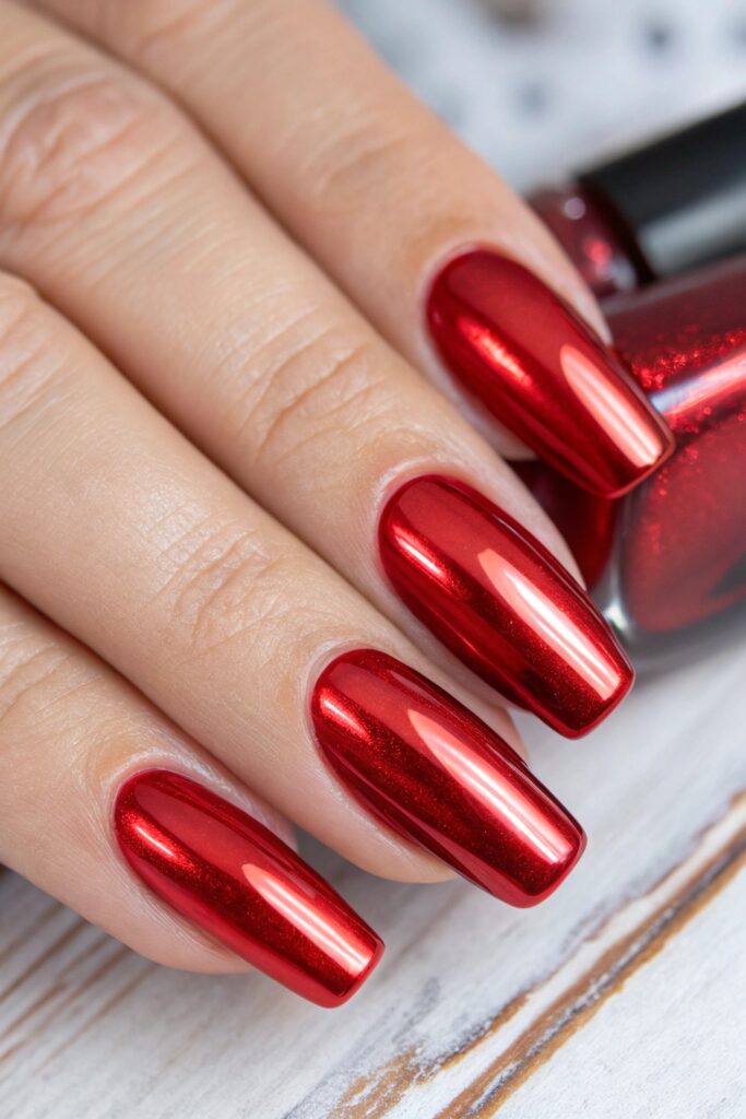 Red Chrome Nails