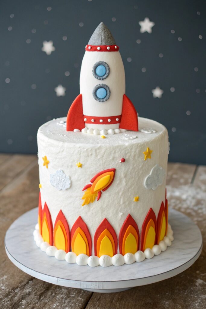 Rocket-Shaped Cake