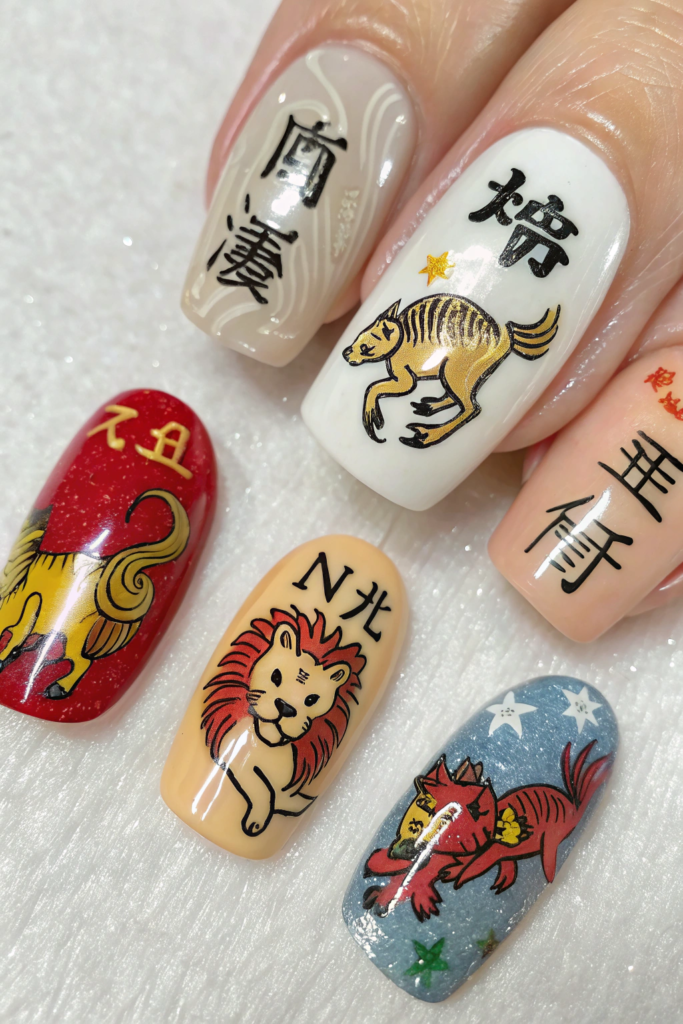 Japanese Zodiac Nails