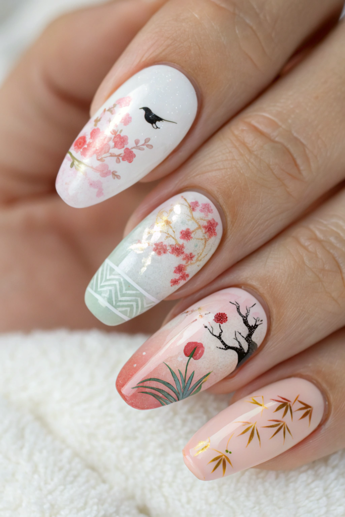 Japanese Watercolor Nails